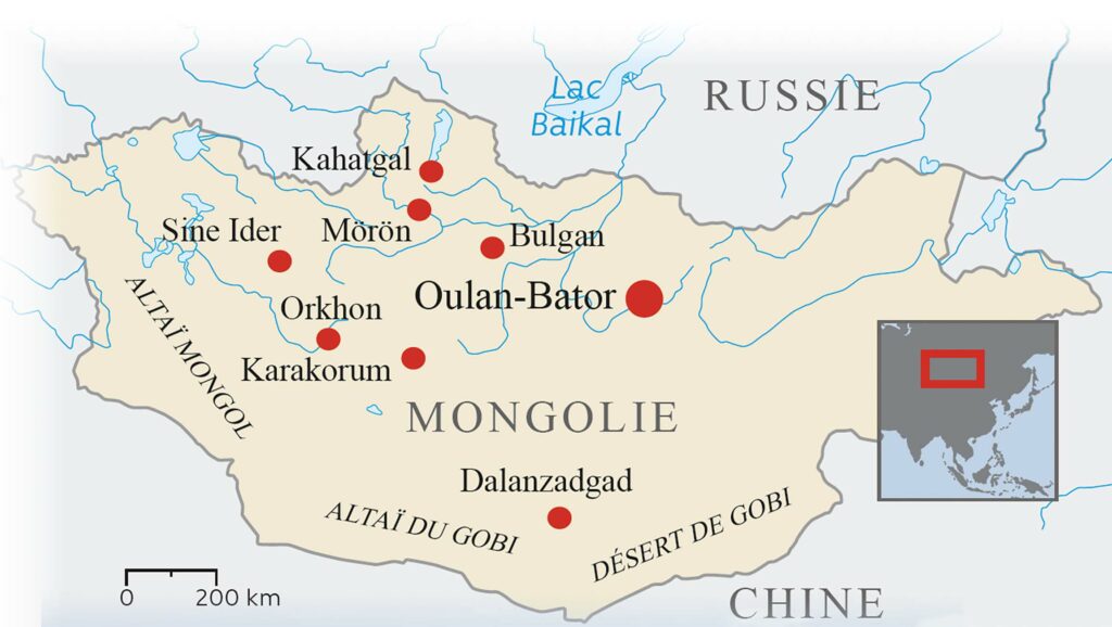 Carte Mongolie