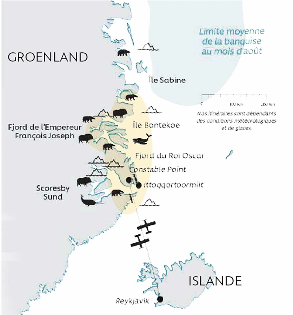 Carte NE Groenland- 11 jours